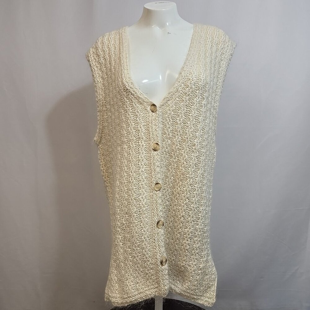 VTG All Points Reference Point Sweater Vest Womens Size Large Mohair Silk Blend